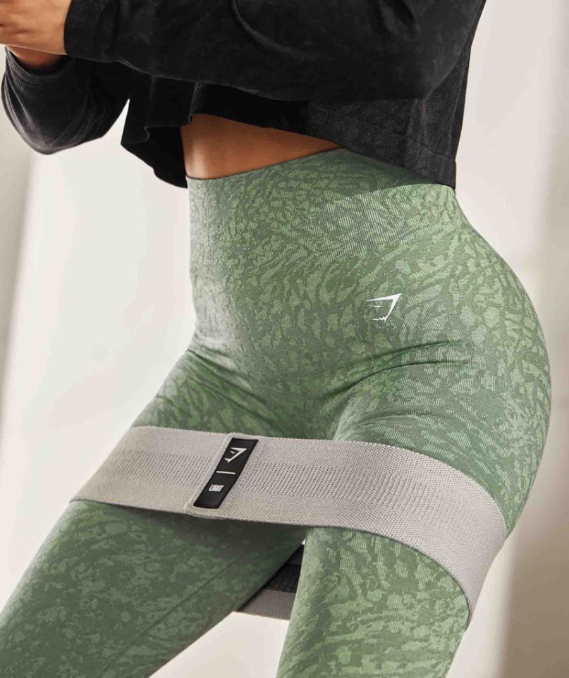 Women's Gymshark Adapt Animal Seamless Leggings Green | CA 75A601